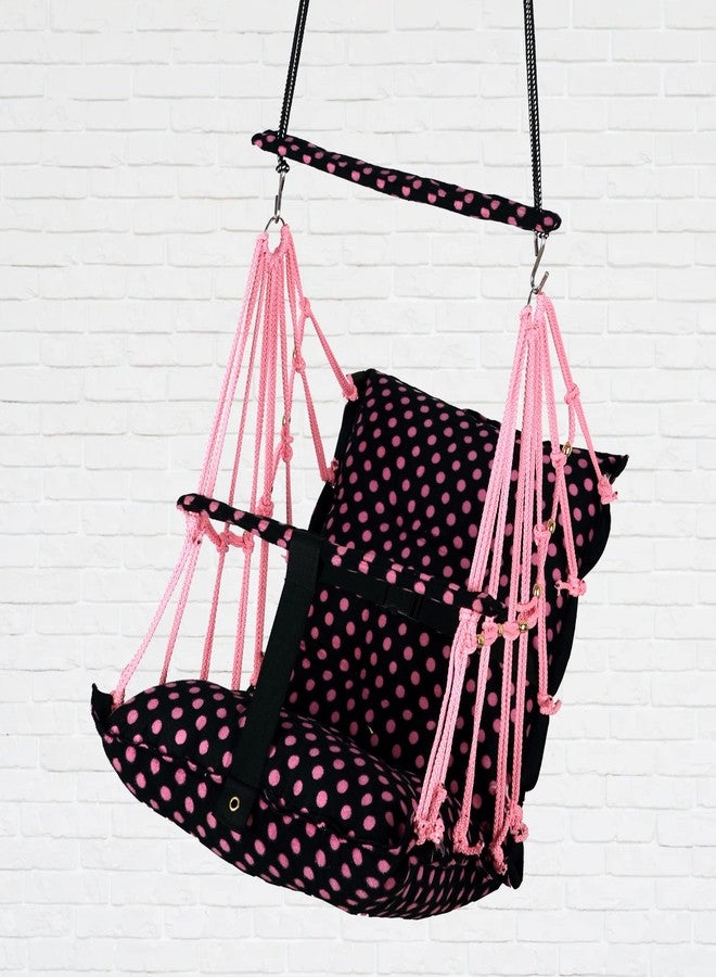 BOFFLE كرسي أرجوحة قطني من بوفل للأطفال الرضع، قابل للطي والغسل، من عمر سنة إلى 3 سنوات، مزود بحزام أمان، مناسب للمنزل والحديقة. أرجوحة للأطفال. مقاس المقعد والظهر 16 × 16 بوصة. - Image 2